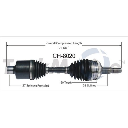 Surtrack Axle Cv Axle Shaft, Ch-8020 CH-8020